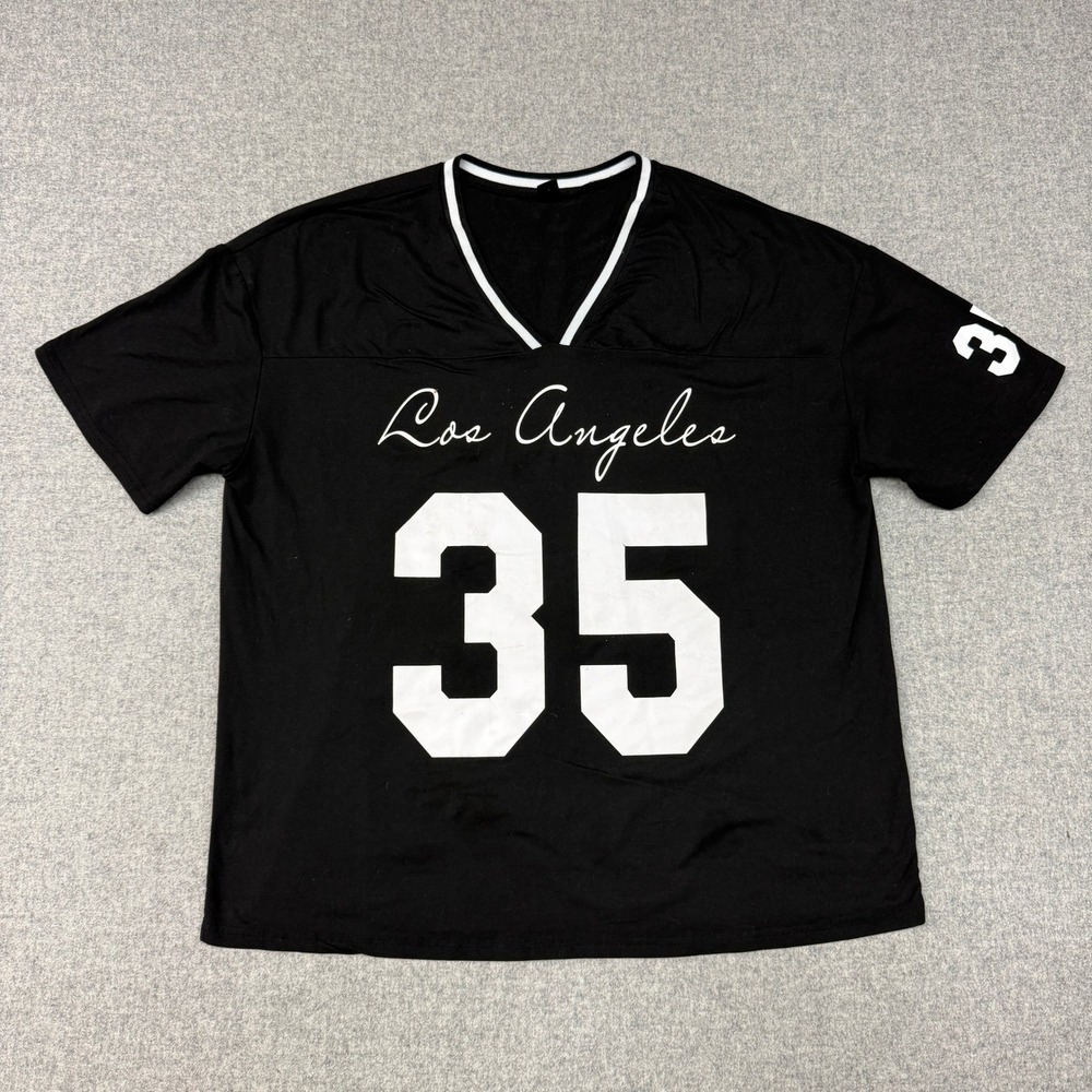 SHEIN | Graphic Jersey T-Shirt | Size L | Black | Los Angeles 35 V-Neck Athletic